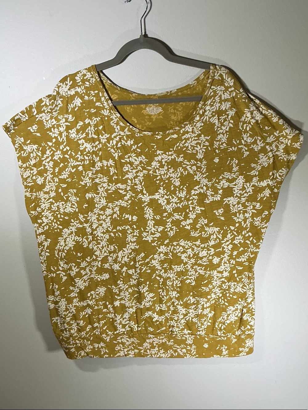 Lane Bryant Mustard Floral Print Tee Plus Size 22/24